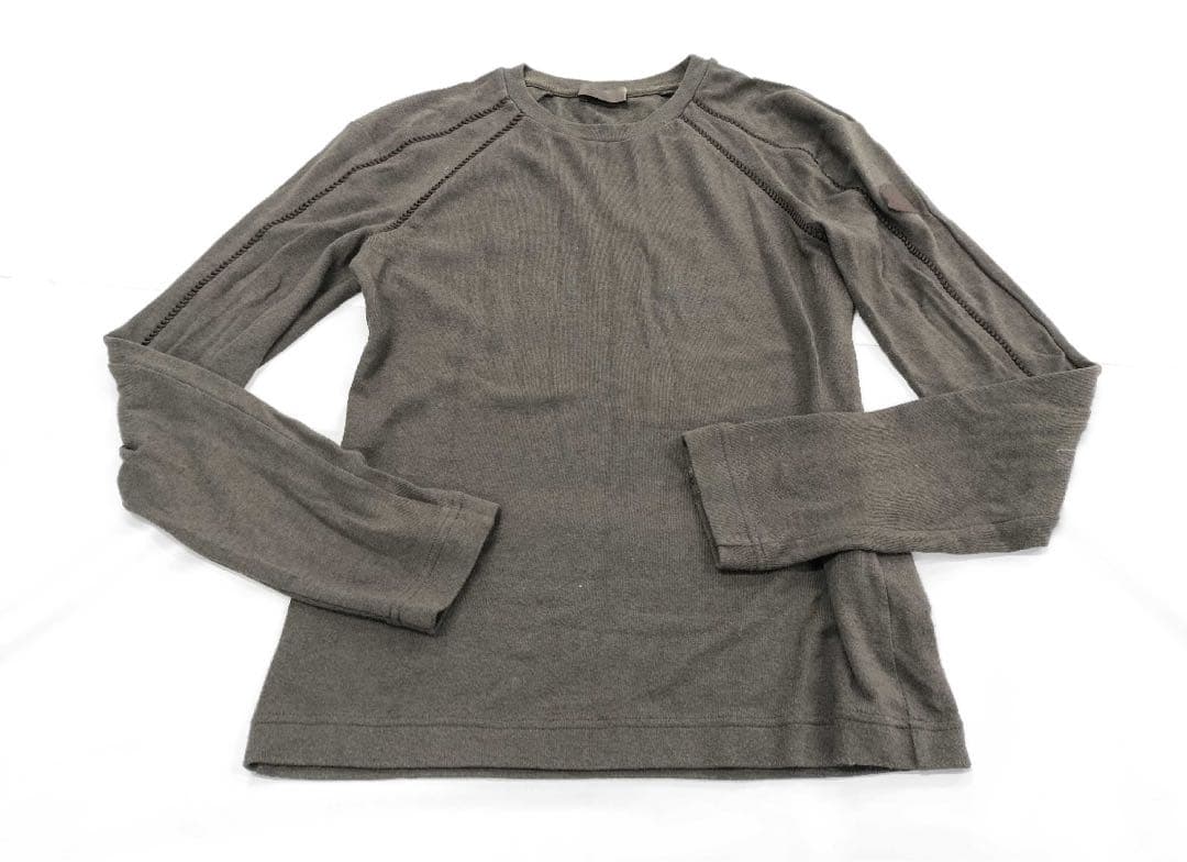 モンクレール美品！グレー長袖カットソー 厚手リブ編み