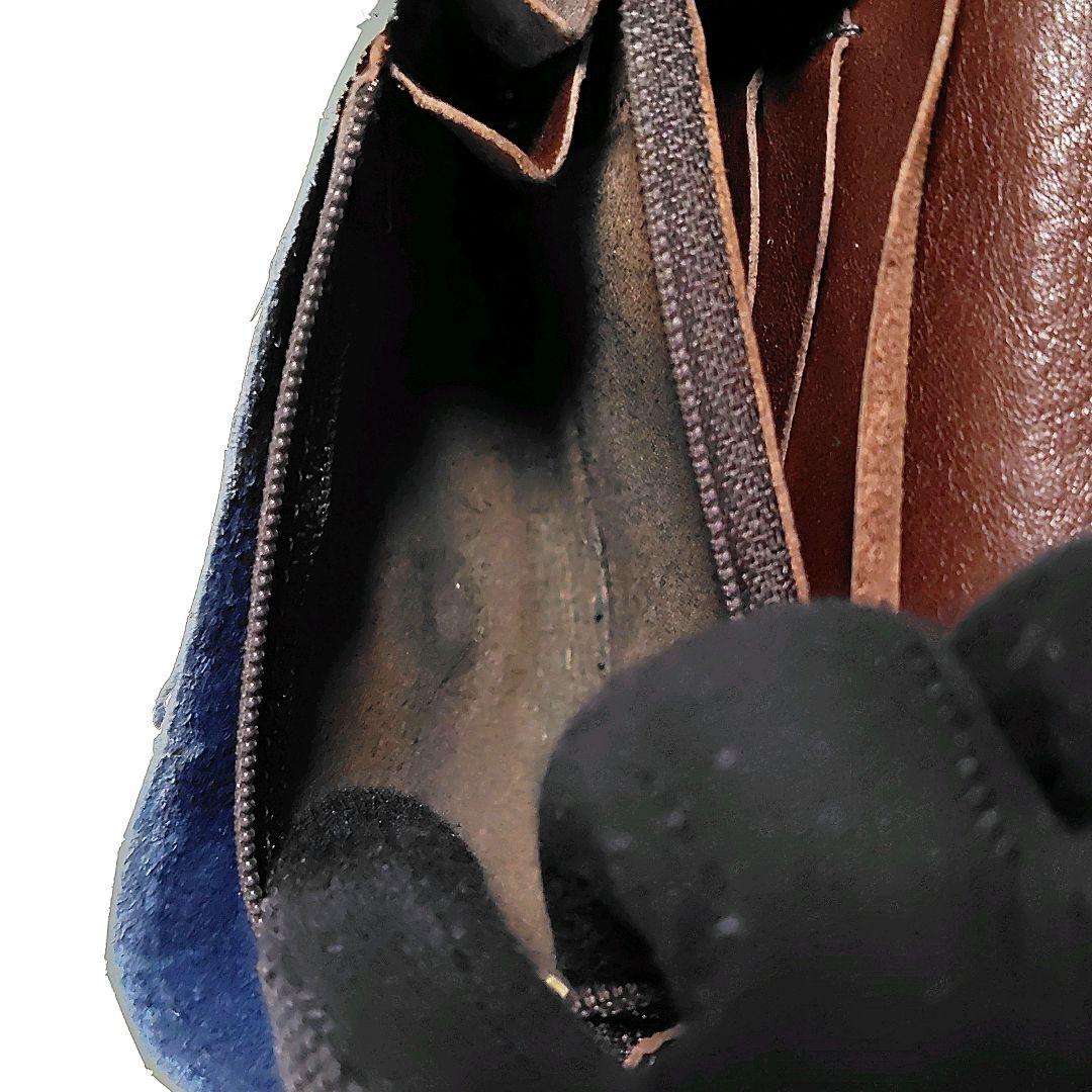 イルビゾンテ　折り財布　ブルー　クロコ型押し　金ボタン　ユニセックス