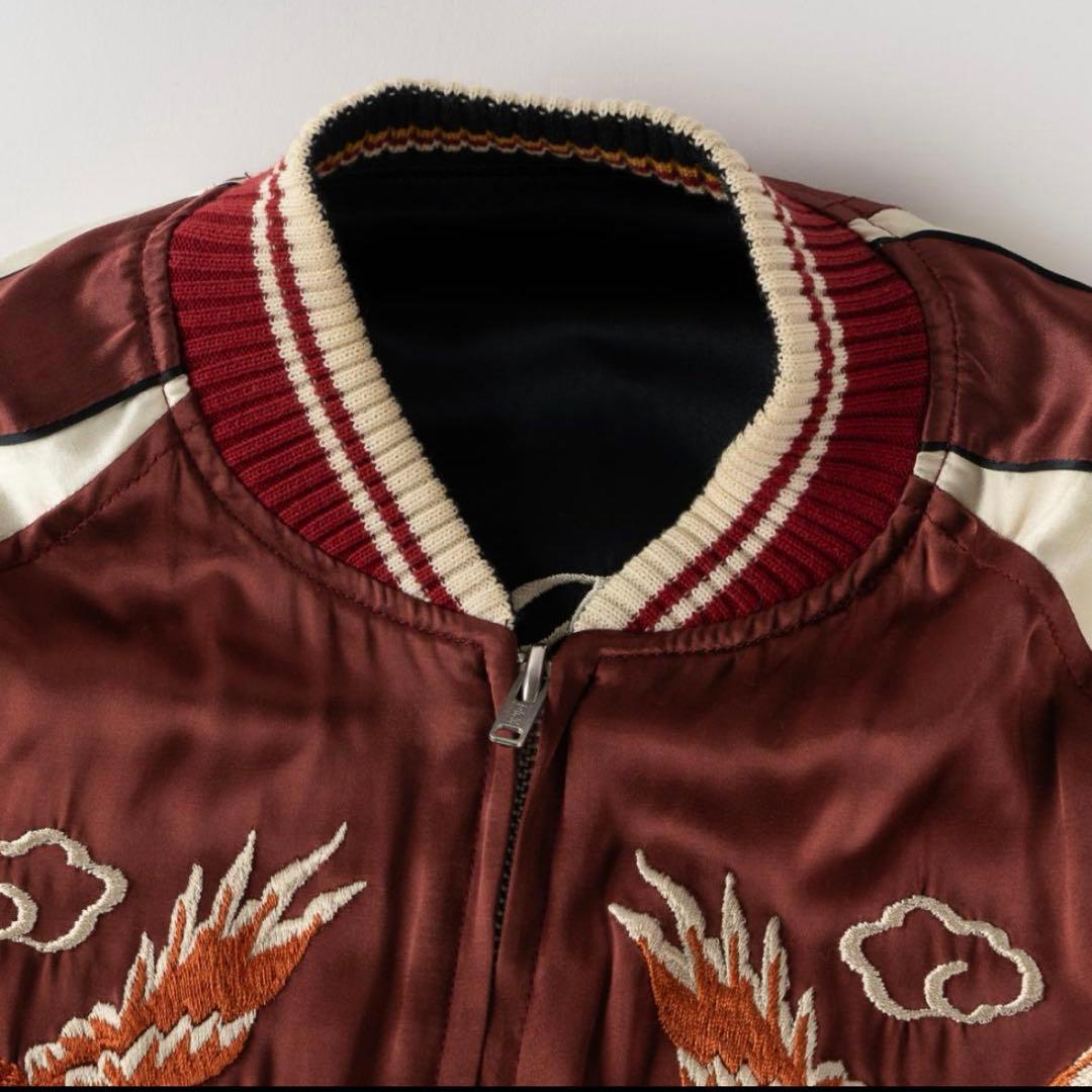 00s フラットヘッド スカジャン リバーシブル 黒x茶 M