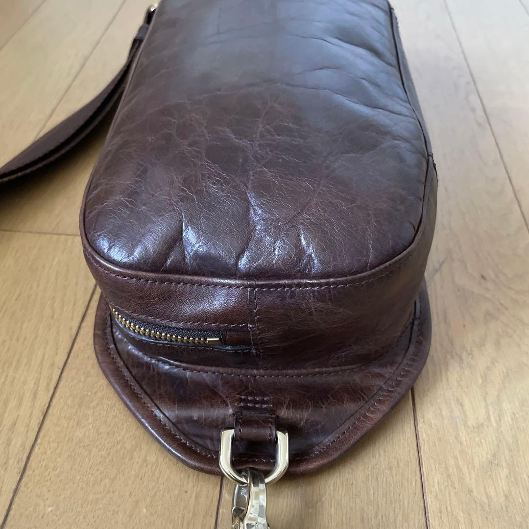アニアリ Aniary レザーボディバッグ 11-07000 中古ダークブラウン