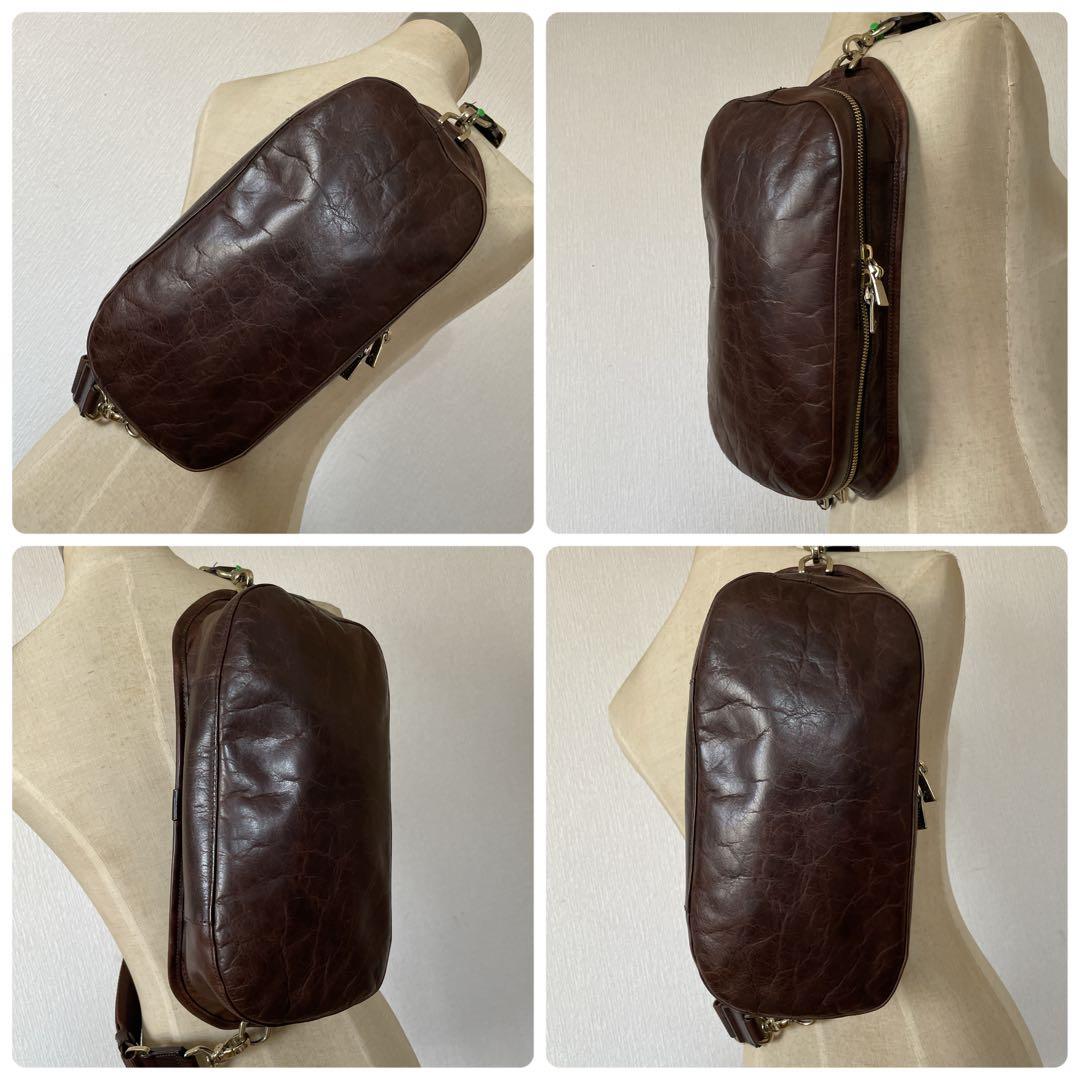 アニアリ Aniary レザーボディバッグ 11-07000 中古ダークブラウン