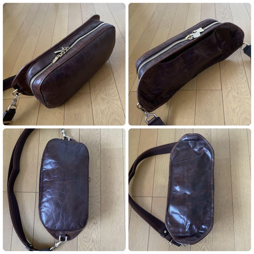 アニアリ Aniary レザーボディバッグ 11-07000 中古ダークブラウン