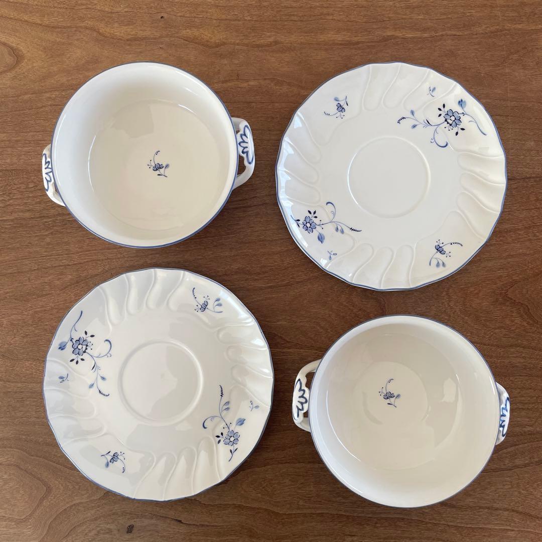 ニッコーとビレロイ&ボッホのダブルネームのスープカップとソーサー　6セット