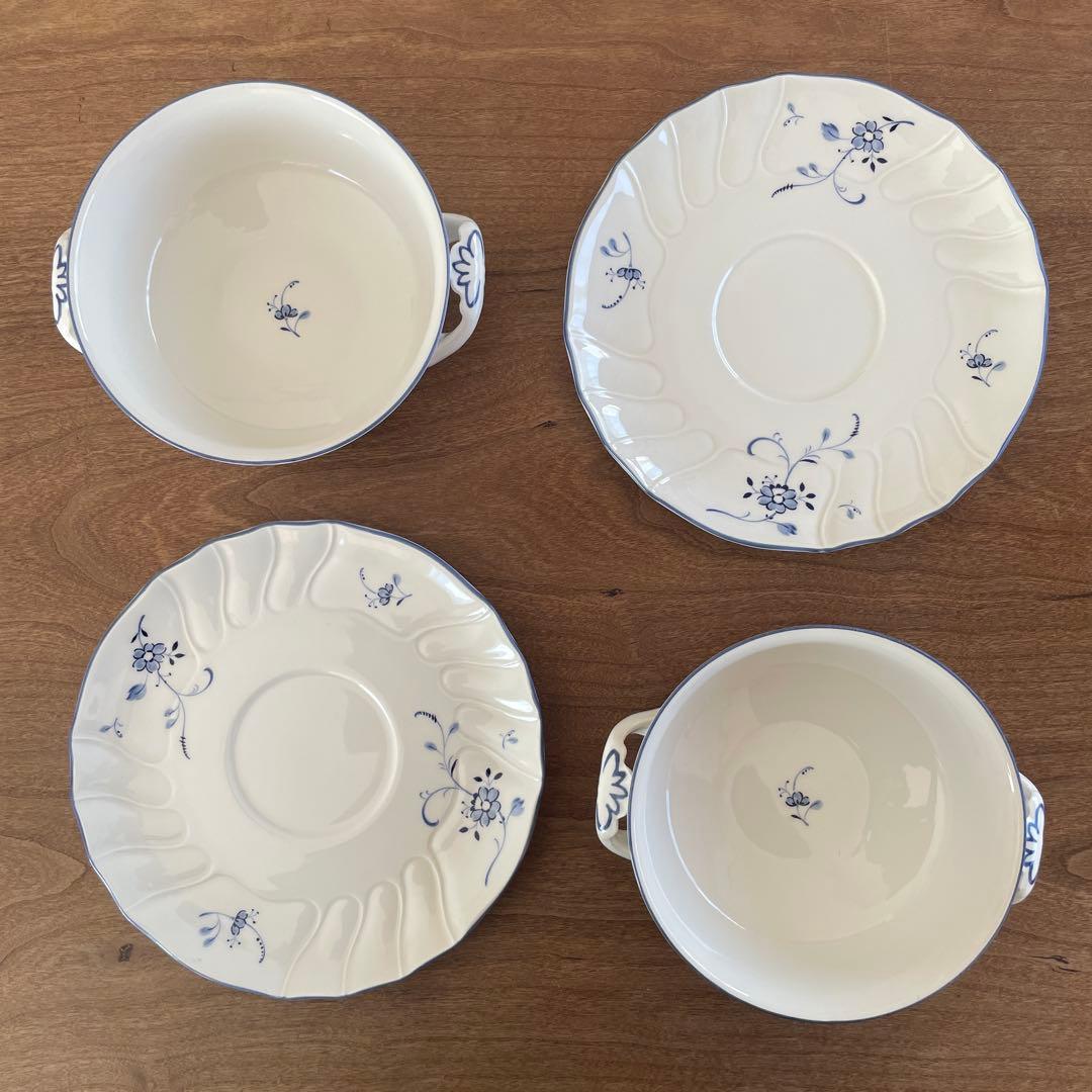 ニッコーとビレロイ&ボッホのダブルネームのスープカップとソーサー　6セット