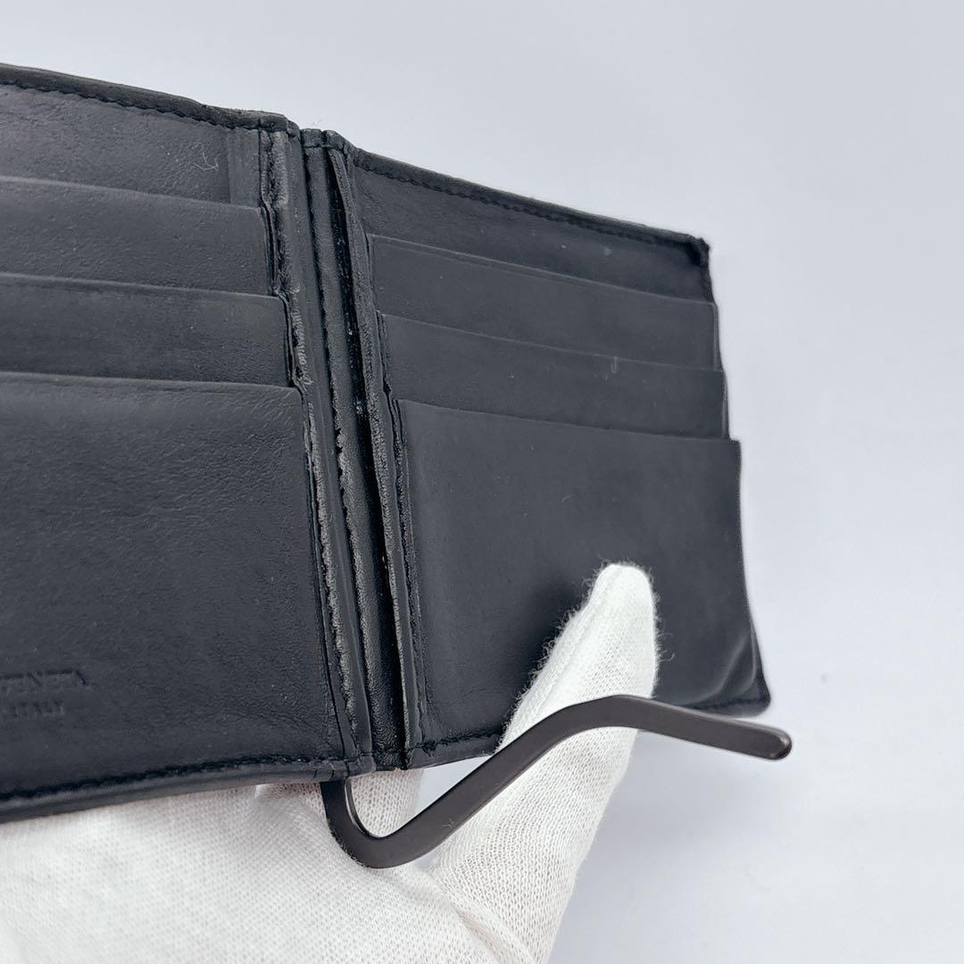 ボッテガヴェネタ　二つ折り財布　マネークリップ　イントレチャート　レザー