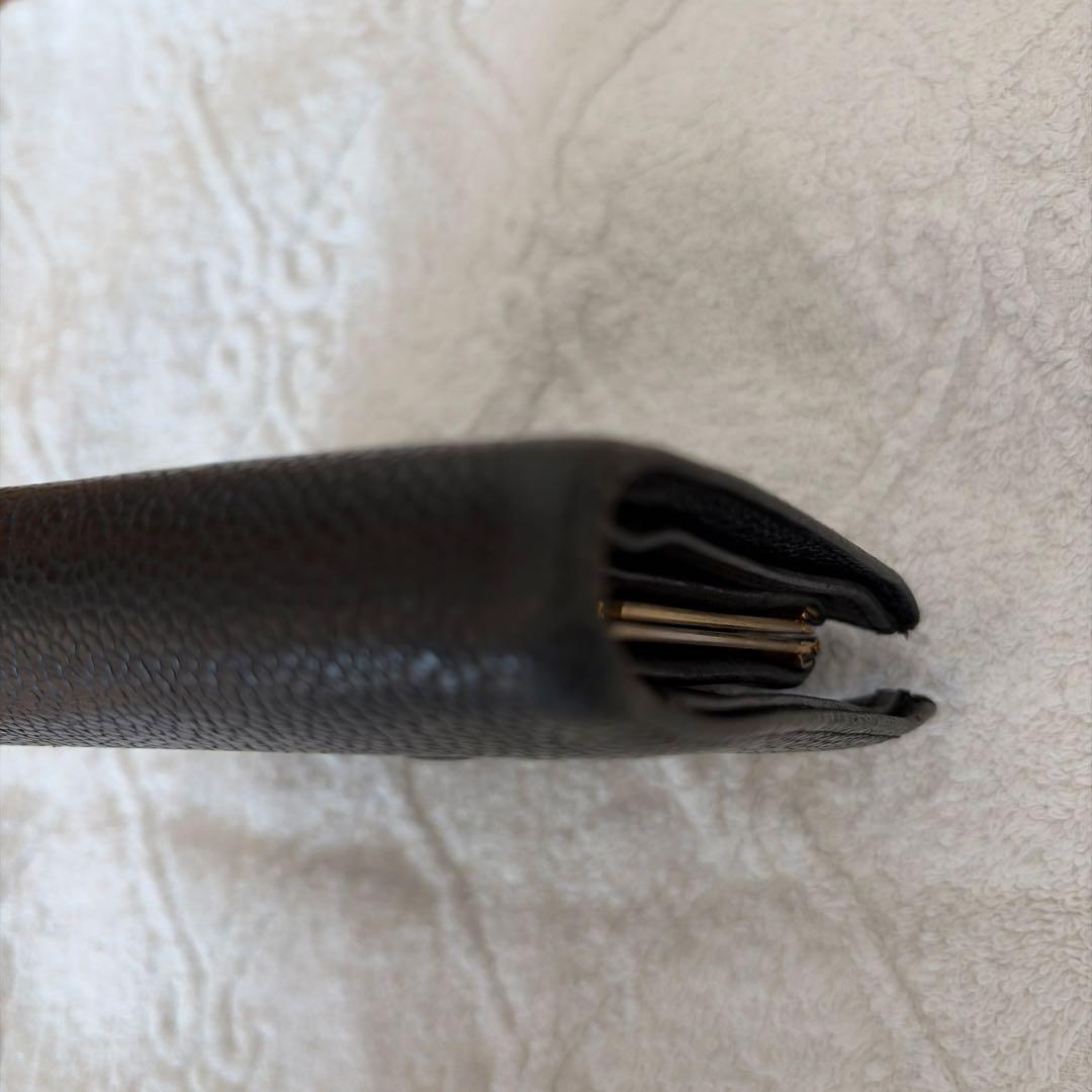 CHANEL キャビアスキンブラックレザー 二つ折り財布