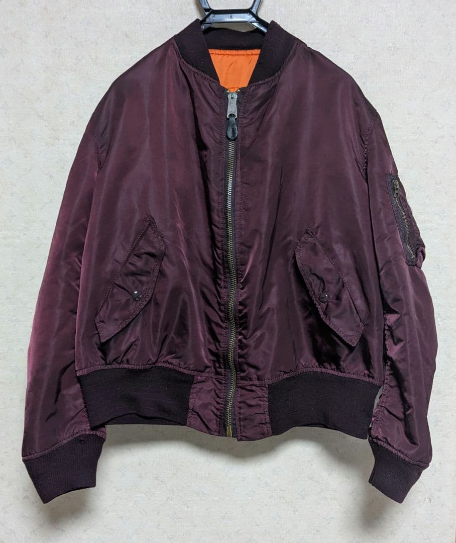 ALPHA ☆ マルーン リバーシブル MA-1 LARGE