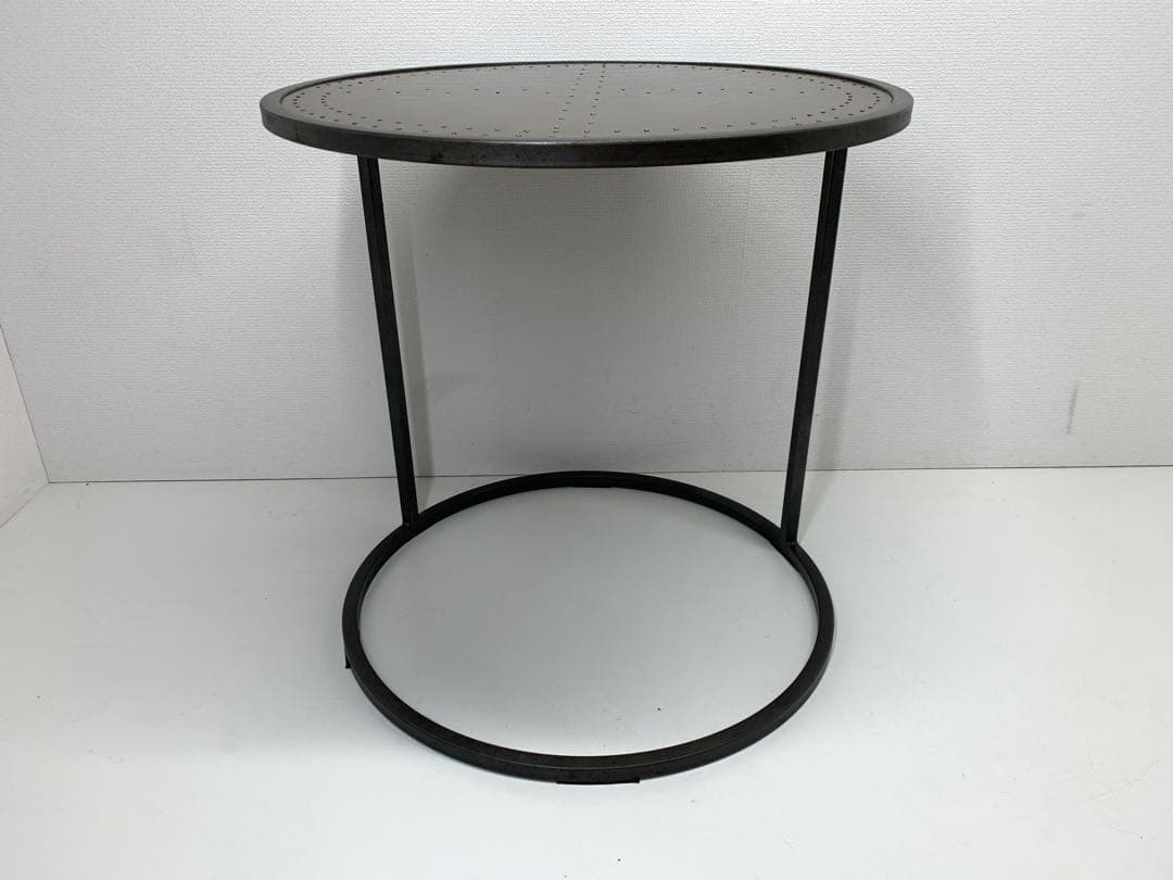 関家具 エルマ ラウンドサイドテーブル50 真鍮板 Φ50cm