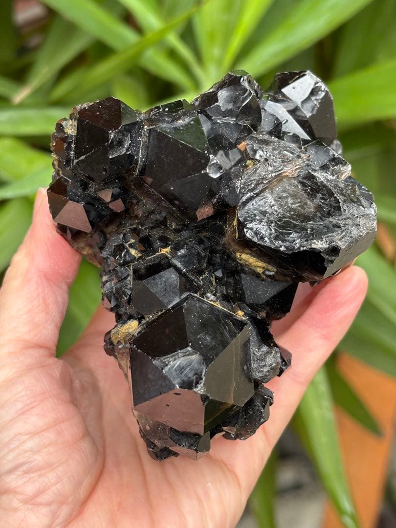 モリオン　黒水晶　キャンドルクォーツ　クラスター　1037g 姿が美しい