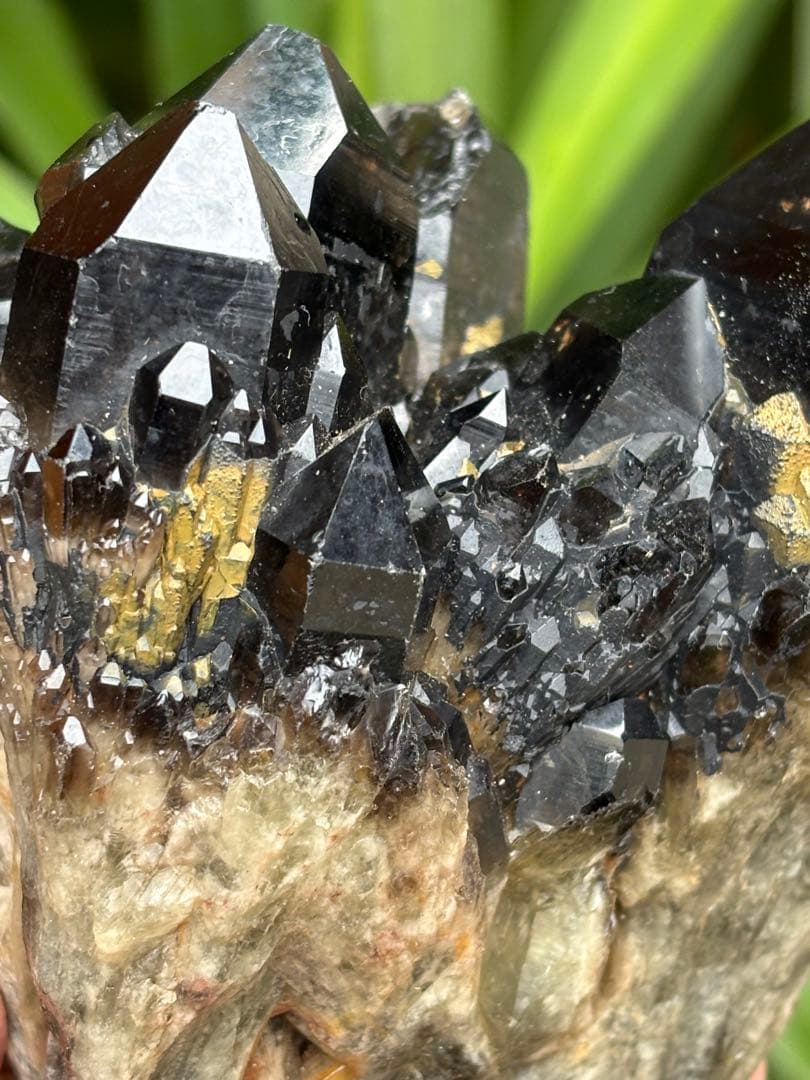 モリオン　黒水晶　キャンドルクォーツ　クラスター　1037g 姿が美しい