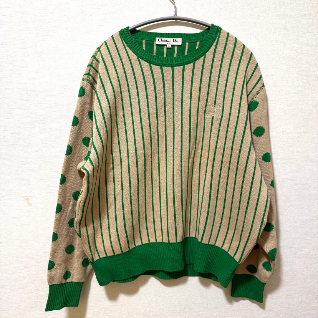 Dior クリスチャン・ディオール スポーツ コットン　ニット　セーター　L