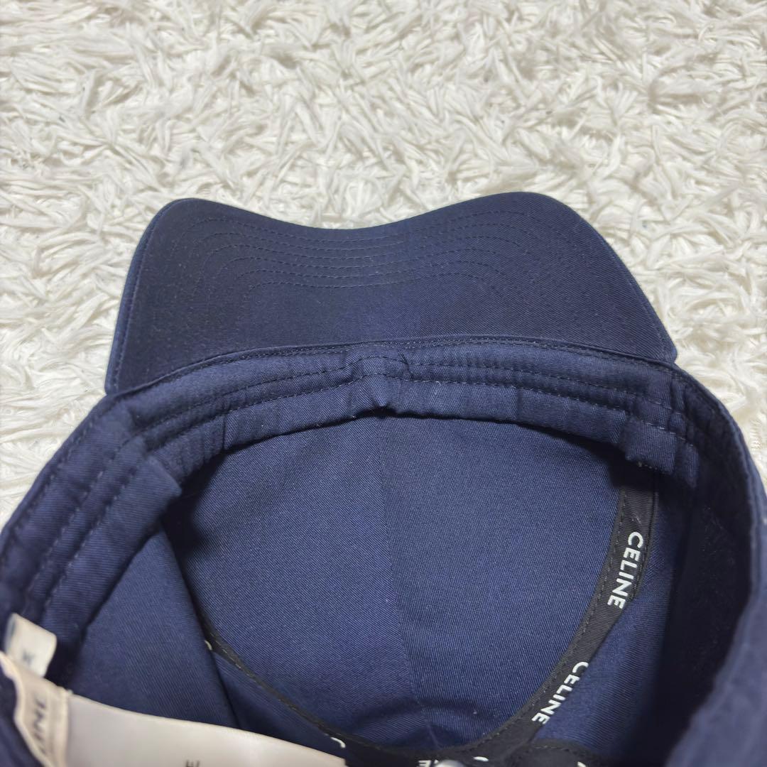 美品　セリーヌ CELINE ロゴキャップ ネイビー 帽子 Mサイズ