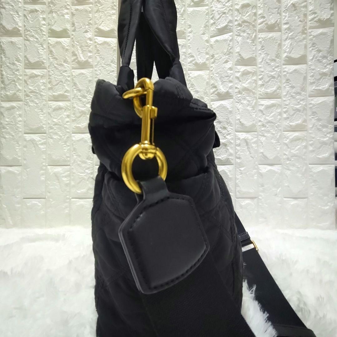 大容量 A4スッポリ2way マザーズバッグ トート キルティング 黒 付属品有