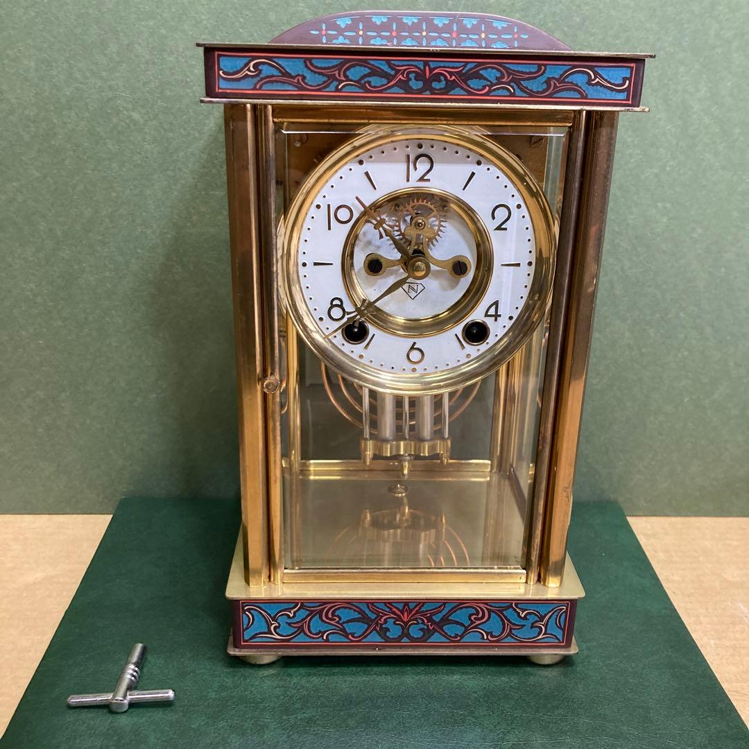 アンティーク レトロ 振り子時計 ゼンマイ式時計置時計 真鍮ゴールド