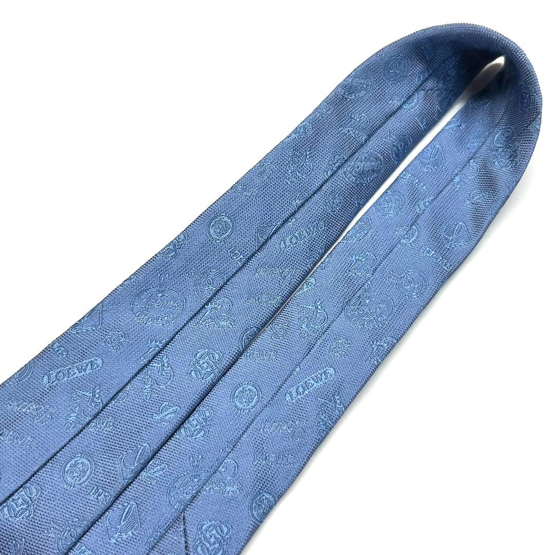 【未使用に近い✨】ロエベ ネクタイ ライトブルー ロゴ アナグラム 生地 高級