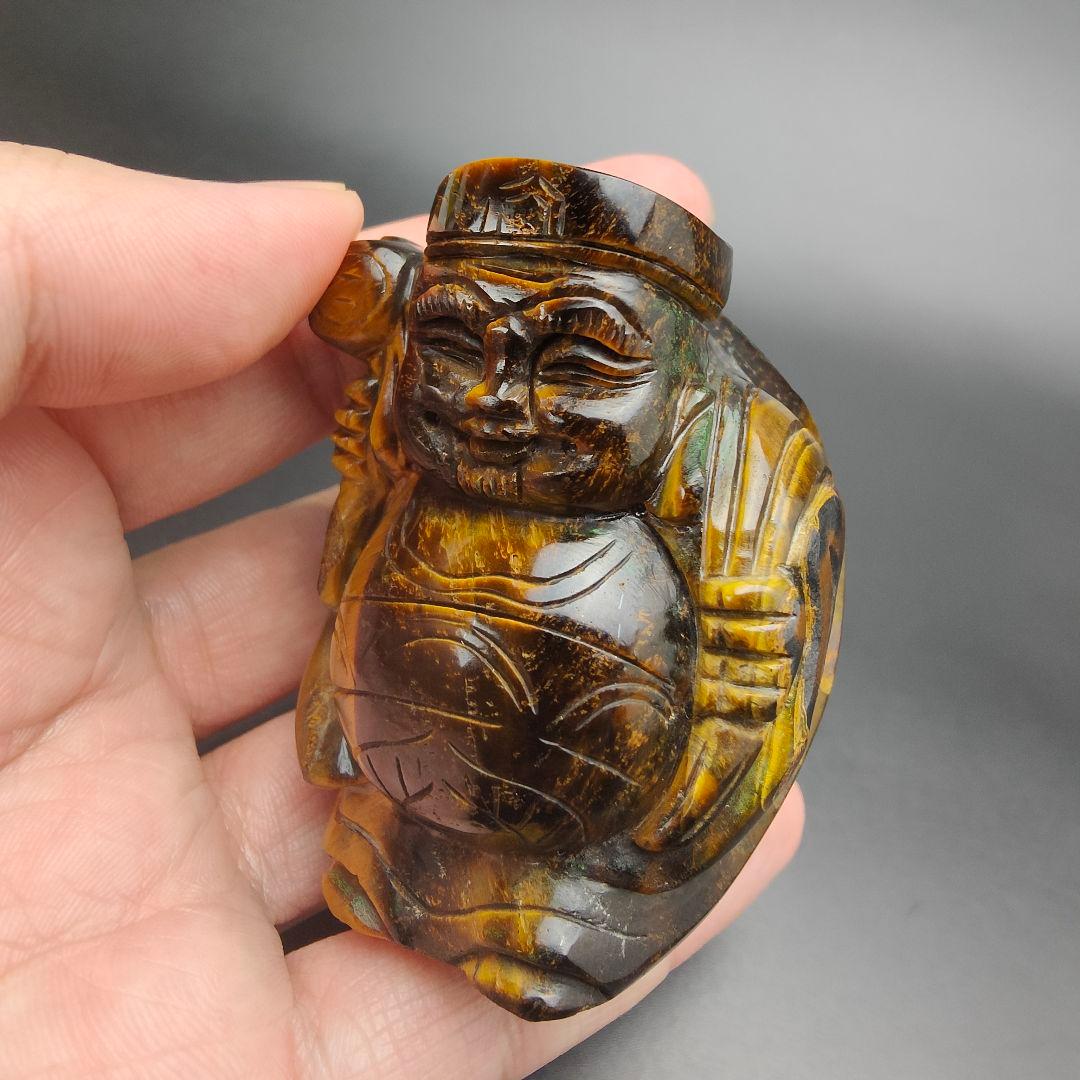 6 大黒様（大）タイガーアイ　虎目石　金運　財運　七福神　天然石　縁起物　風水