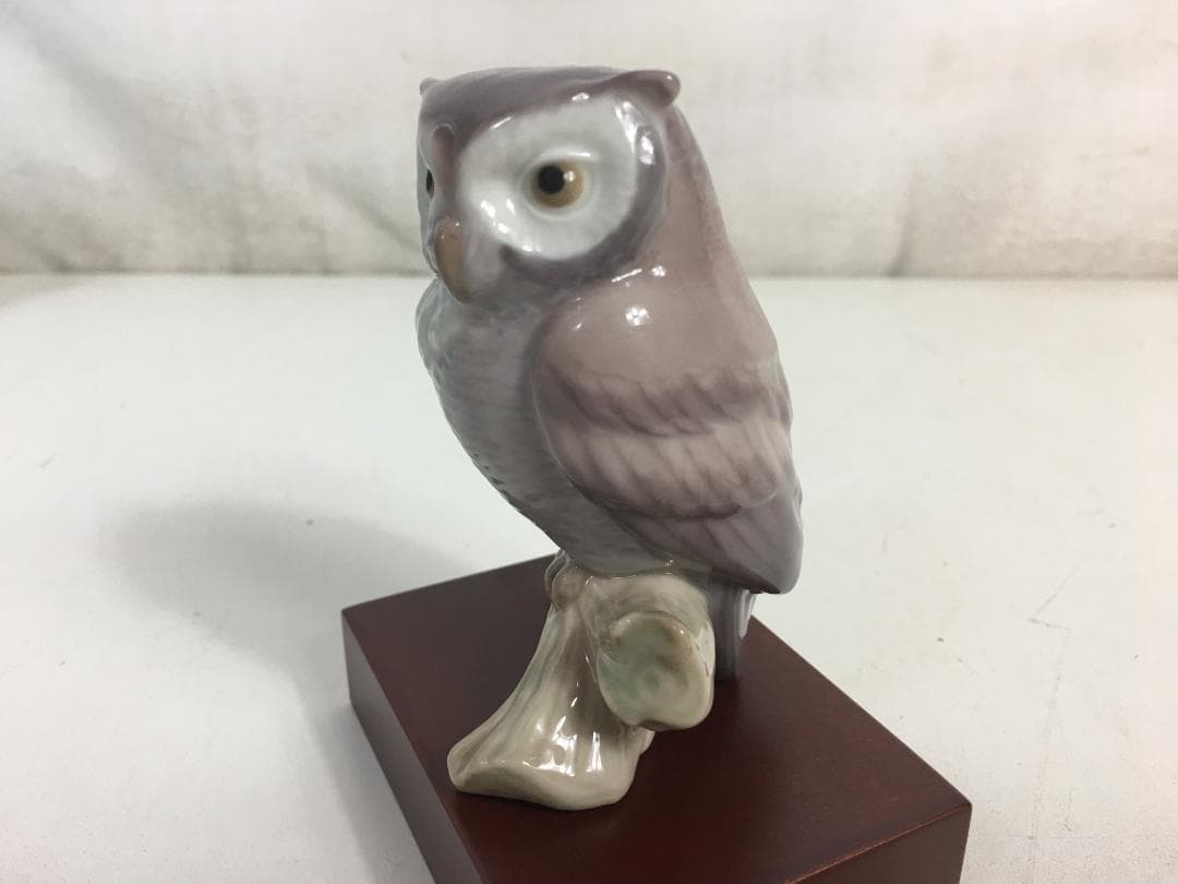 ☆リヤドロ 幸運のフクロウ 置物 ※元箱/台座/説明書付 陶器 LLADRO
