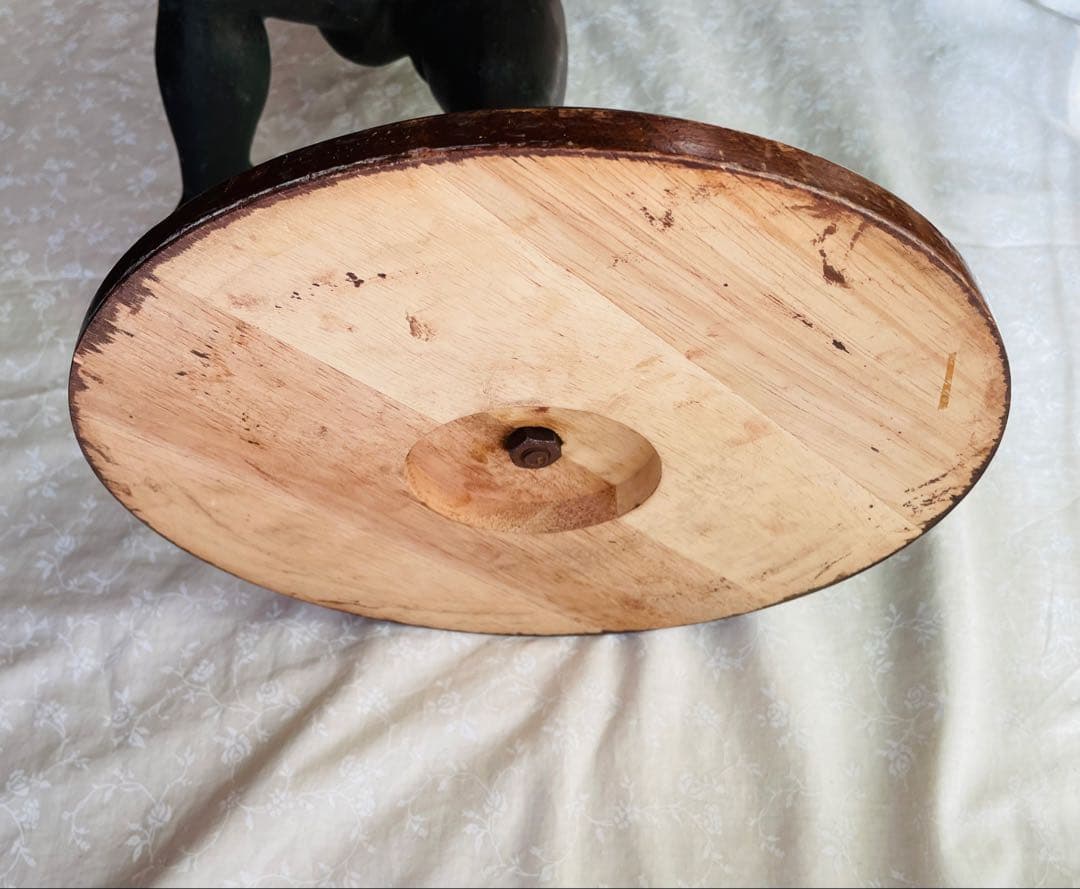 【天使】ブロンズ製 天使像 木製台座付き 高さ約65cm