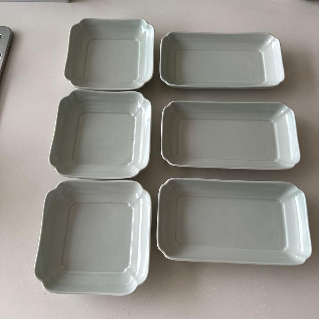 たく　東屋　（長崎県　白岳窯）木瓜角皿 波佐見焼 セット