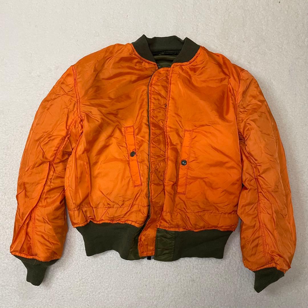 90s USA製 ALPHA アルファ MA-1 フライトジャケット 短丈 L