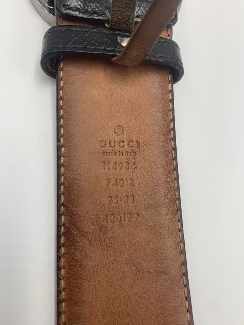 GUCCI グッチ インターロッキングG ベルト GGキャンバス レザー