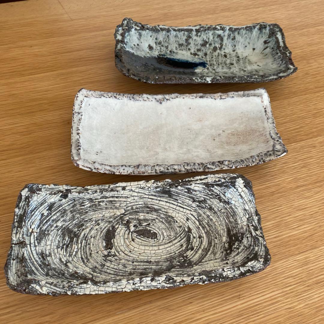 中川自然坊　鮮唐津長皿、粉引竹長皿、刷毛目唐津長皿　3枚　バラ売り可