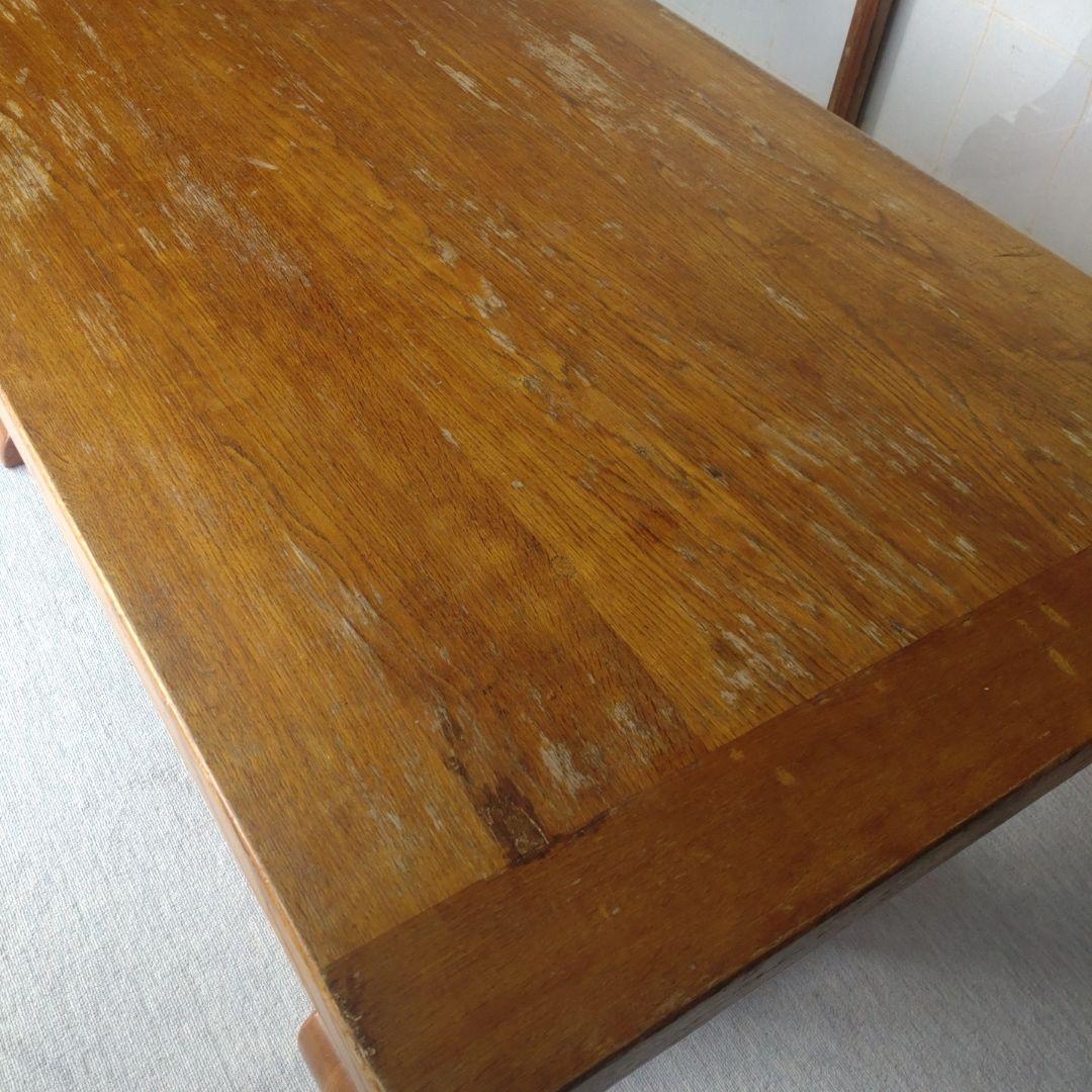 英国アンティーク調 ダイニングテーブル 天然木 2本脚 西洋ヴィンテージ風 什器