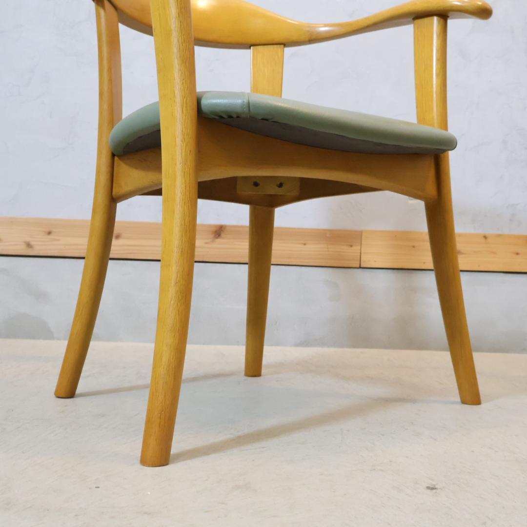 HIDA 飛騨産業 オーク材 ダイニングチェア 2脚セット アームチェア 椅子