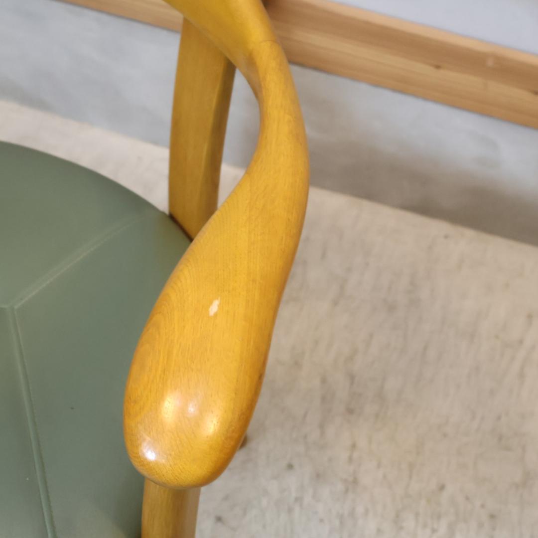 HIDA 飛騨産業 オーク材 ダイニングチェア 2脚セット アームチェア 椅子