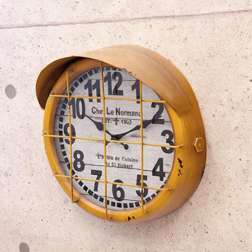 アンティーク風 掛け時計 クロック サブマリン【壁掛時計】イエロー 黄色