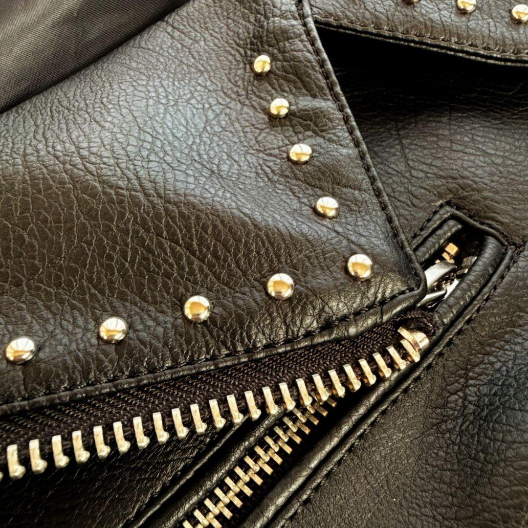 ZARA レオパード 豹柄 フェイクレザー ダブルライダース レザージャケット