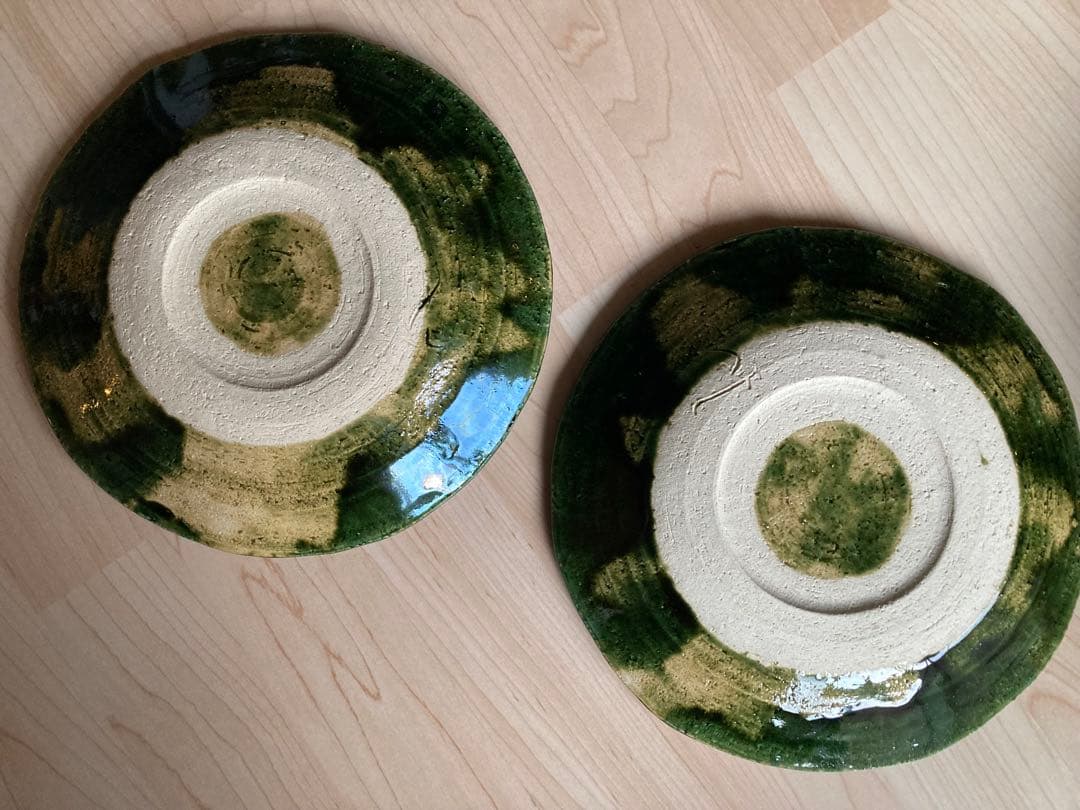 美濃焼(みのやき) 総織部櫛目7.5盛皿