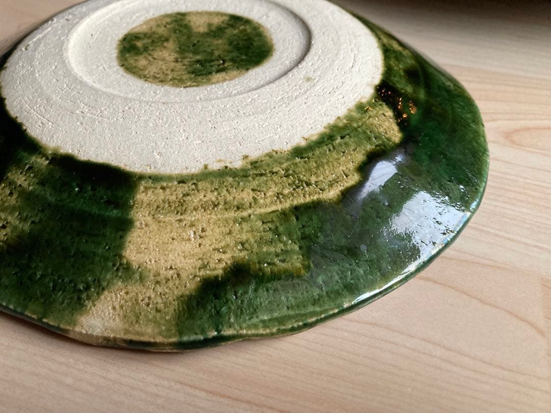 美濃焼(みのやき) 総織部櫛目7.5盛皿