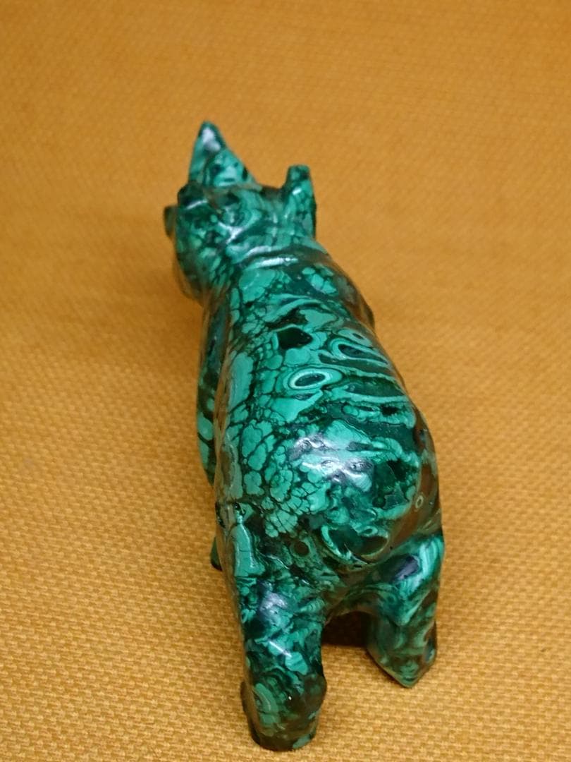 サイ　彫刻　天然石　彫像　オブジェ　置物　インテリア　工芸品　美術品　A3332