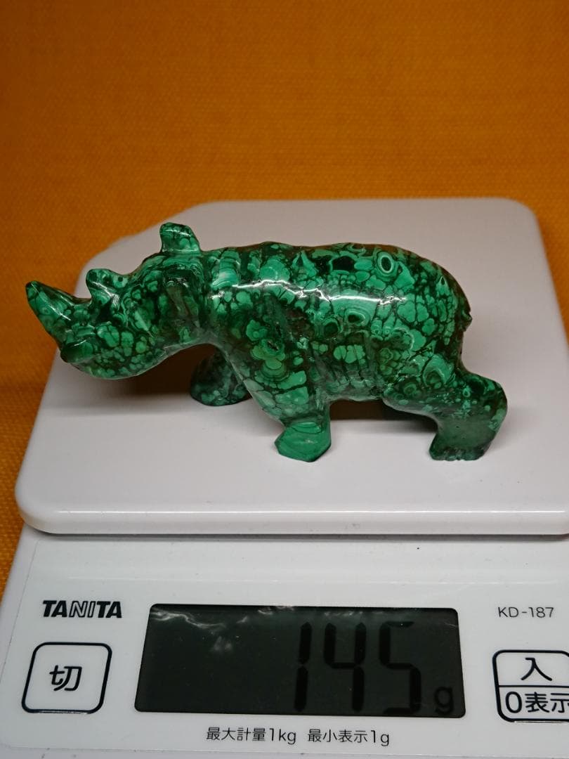 サイ　彫刻　天然石　彫像　オブジェ　置物　インテリア　工芸品　美術品　A3332