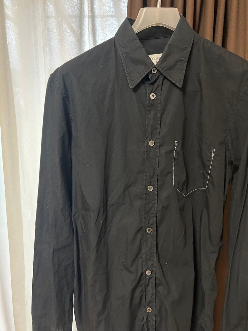 s*.様 maison margiela シャツ ブラック ステッチ