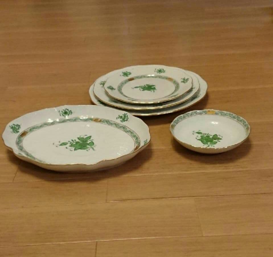 ヘレンド　未使用　アポニーグリーン　5点セット　HEREND　プレート　食器