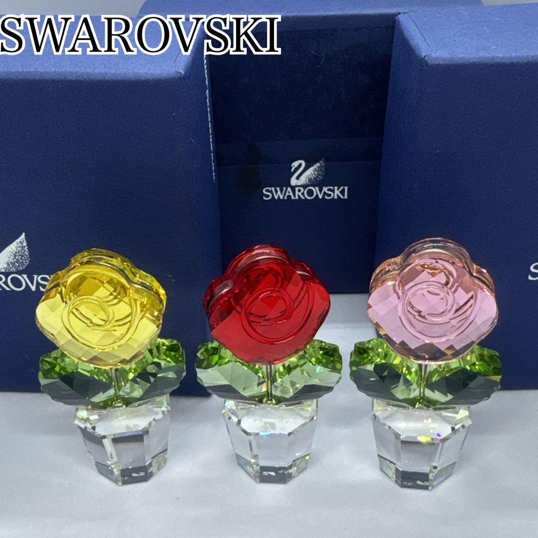 ✨箱付き✨SWAROVSKI クリスタル バラの花 置物