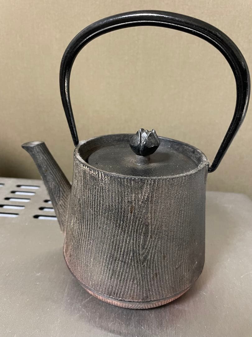 南部鉄器　花つぼみ＆木目模様