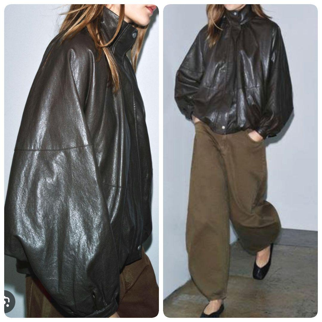 ZARA【未使用級美品】現行品　フェイクレザー ボンバージャケット　アウター