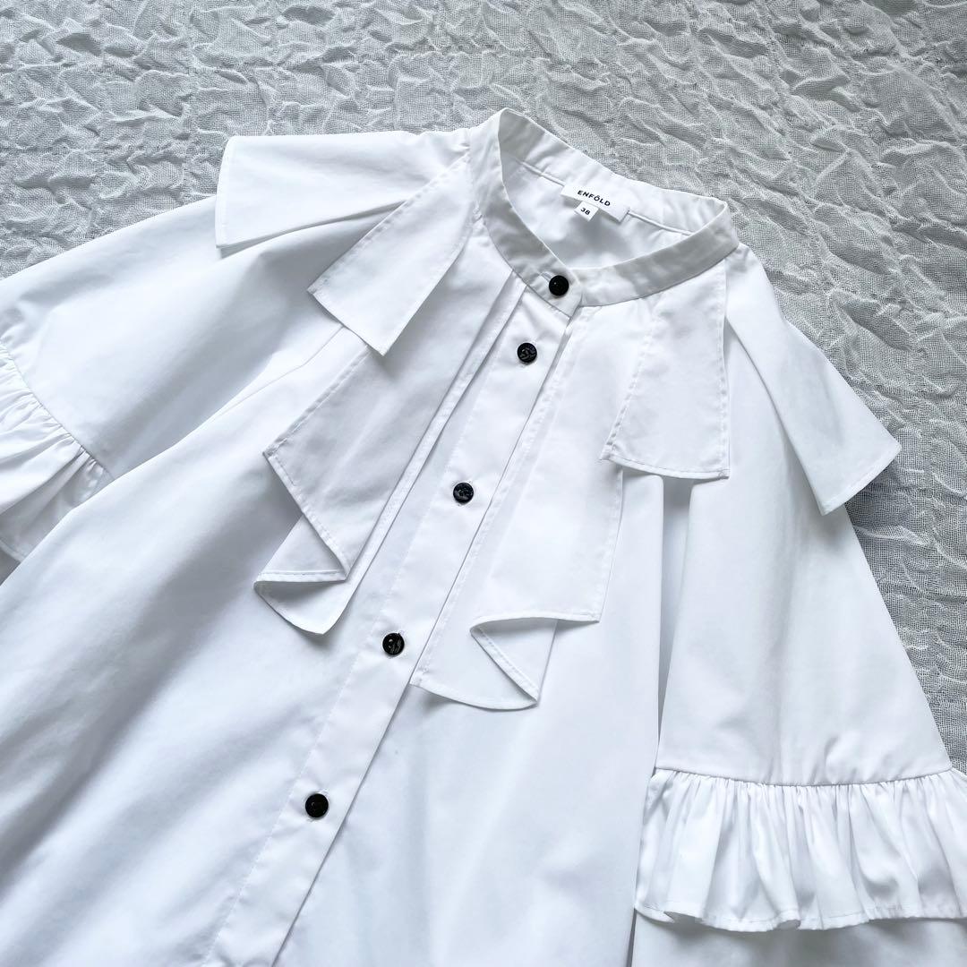 【美品】エンフォルド ブロードタックカラー プルオーバー ブラウス 定価3,6万