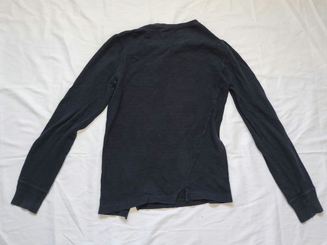 【値下 美品 ミハラヤスヒロ】ヘンリーネック アシンメトリーカットソー ネイビー