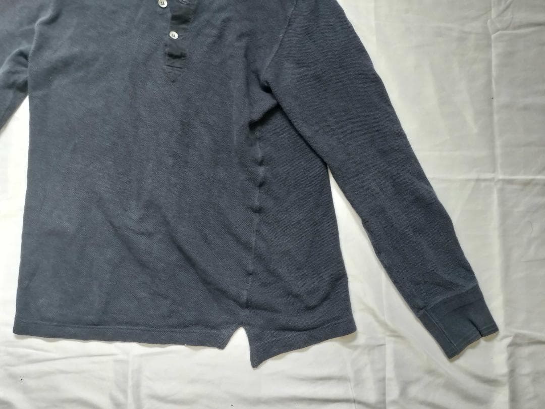 【値下 美品 ミハラヤスヒロ】ヘンリーネック アシンメトリーカットソー ネイビー