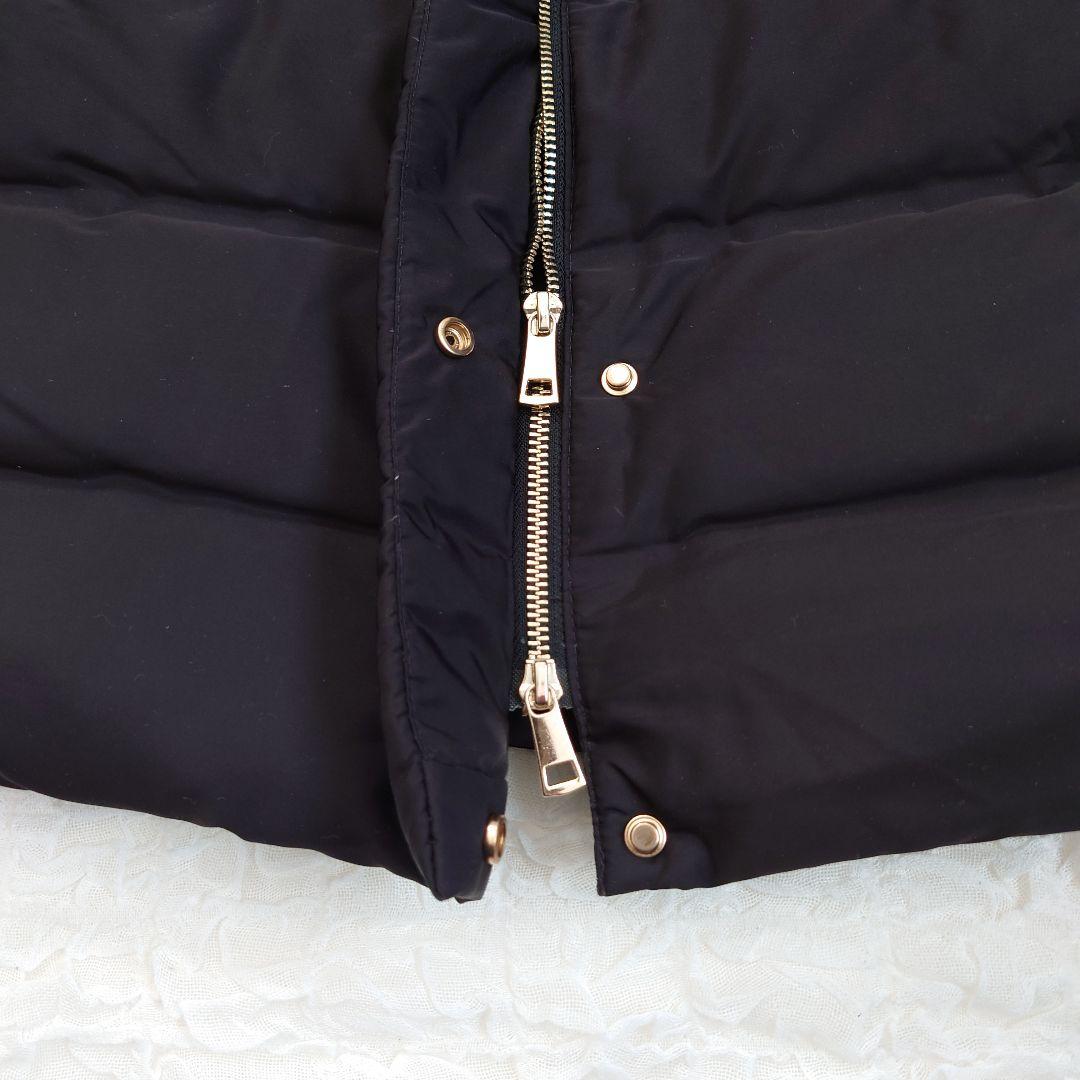 ZARA ザラ フェイクファー ロングダウンコート　ウエストベルト　M 黒