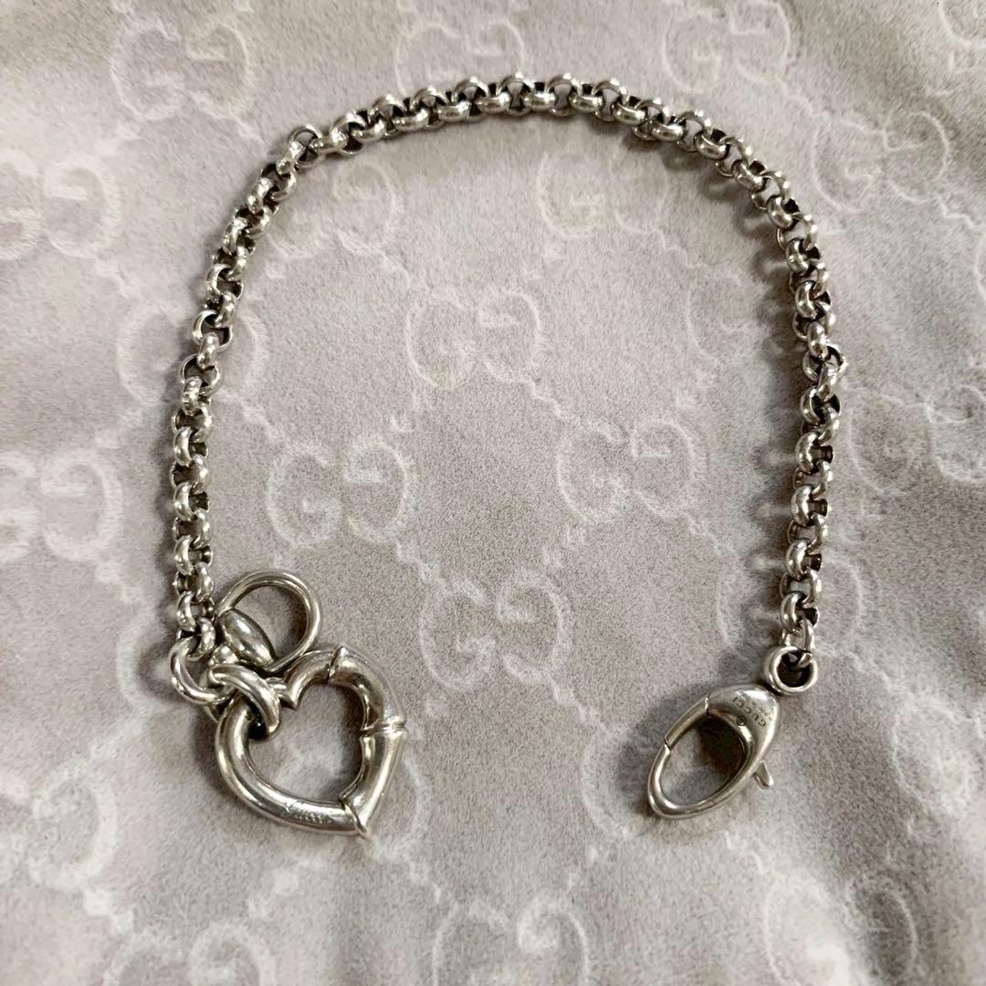 GUCCI　グッチ　ハート　バンブー　ブレスレット　AG925　シルバー
