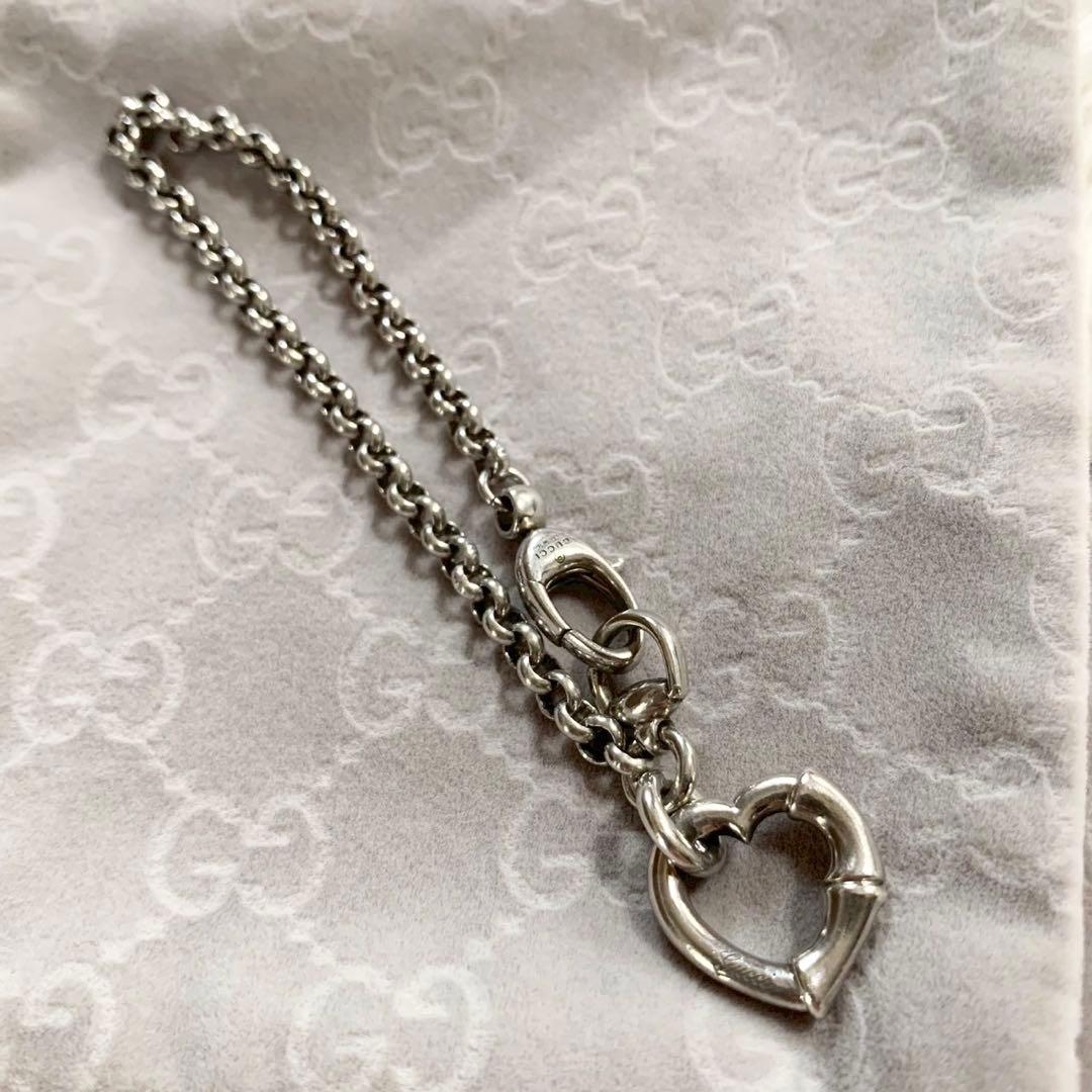 GUCCI　グッチ　ハート　バンブー　ブレスレット　AG925　シルバー