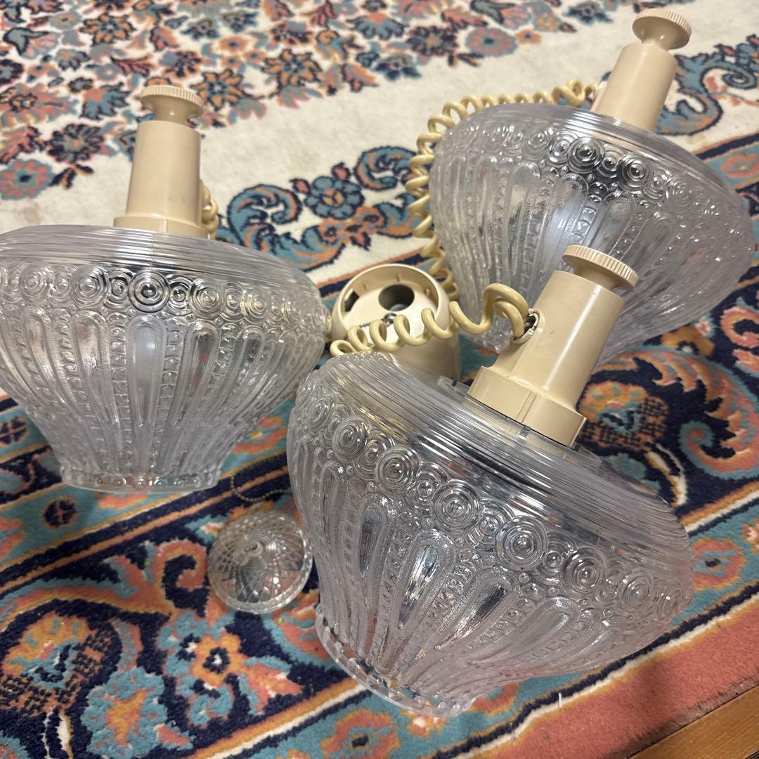 【動作確認済❗️】昭和レトロ アンティーク クリアガラス 照明 日本製