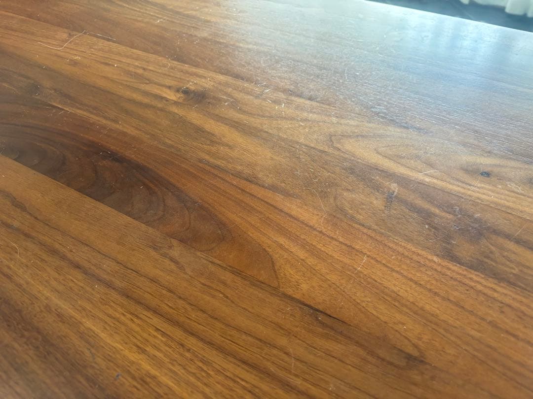 無印良品　無垢材テーブル（引出付） ウォールナット材 幅１４０ｃｍ