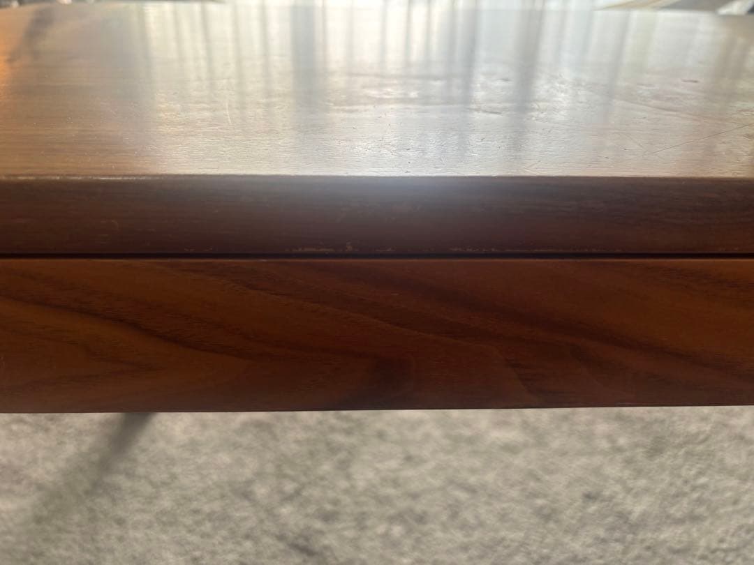 無印良品　無垢材テーブル（引出付） ウォールナット材 幅１４０ｃｍ