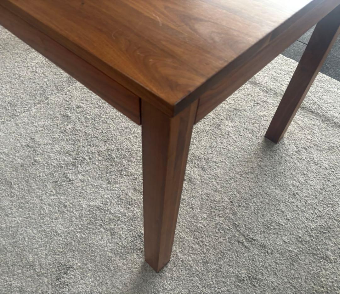 無印良品　無垢材テーブル（引出付） ウォールナット材 幅１４０ｃｍ